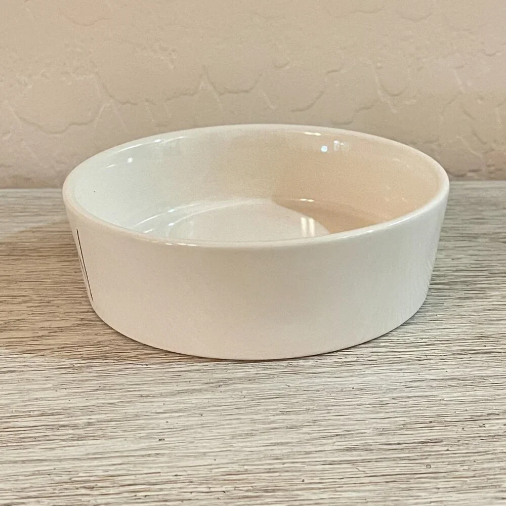 New Rae Dunn Meow Dish Pets Cats Artisan Collection Food Water